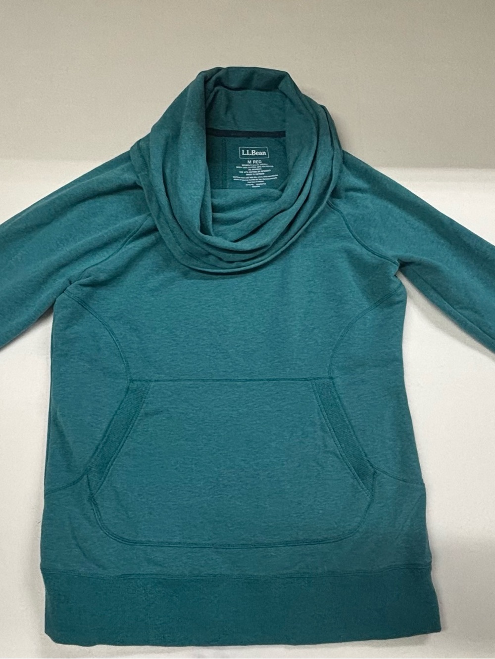 L.L. Bean Teal Cowl-Neck Pullover Sweater
